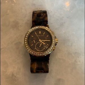 Michael Kors watch - tortoise band, gold face